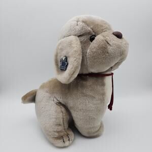 Applause Coco Dog Plush 12" Large Gray Floppy Ears 3925 Hard Nose Vintage 1983